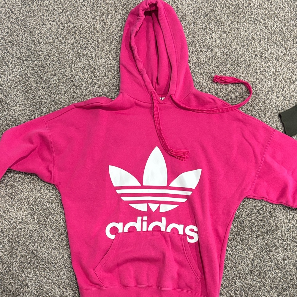 adidas Pink Hoodie with White Logo